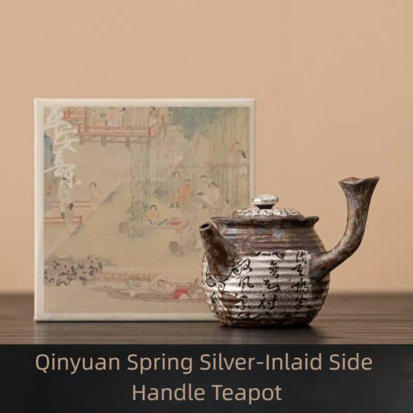 Qinyuan Spring Silver-Inlaid Side Handle Teapot 170ml - Image 8